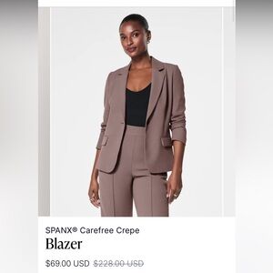 SPANX Carefree Crepe Blazer - Smoke